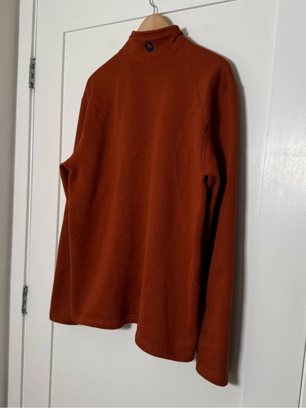 Marmot Sweater Mens Sz XL Orange 1/4 Zip Fleece Long Sleeve Outdoors Hiking